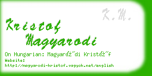 kristof magyarodi business card